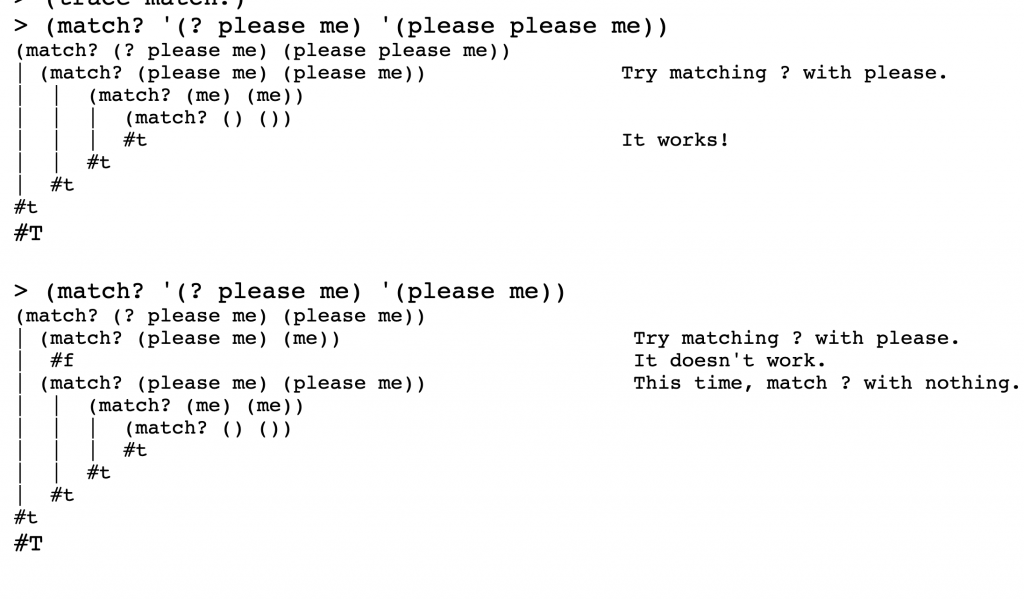 Simply Scheme Chapter 16 Example Pattern Matcher The Means to Correct